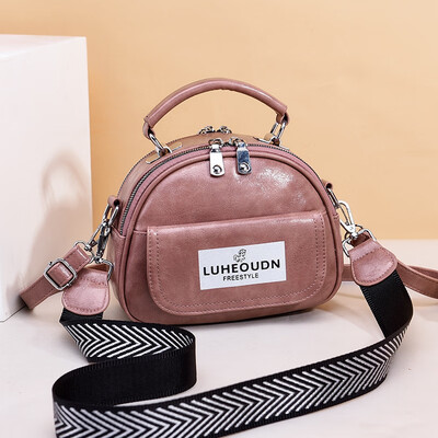 

Summer Chaozhou small round bag Korean version Baitao wide shoulder strap inclined bag fashion leisure ladies handbag