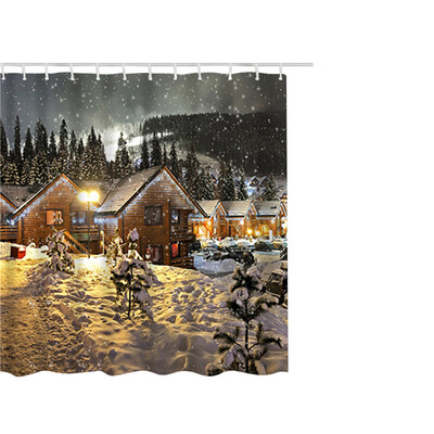 

Gobestart Christmas Waterproof Polyester Bathroom Shower Curtain Decor With Hooks 65x71