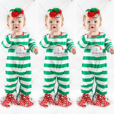 

Newborn Baby Girls Santa Christmas Romper Jumpsuit Sleepwear Pajamas Playsuit