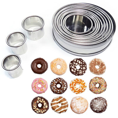 

12Pcs Stainless Steel Round Mousse Fondant Cake Mold Cookie Cutter Baking Tool