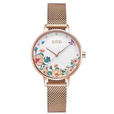 

Montre Femme 2019 Women Watches Luxury Rose Gold Flower Ladies Dress Wristwatch Fashion Bracelet Watches For Woman Clock Gift