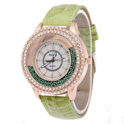 

Trend diamond-studded roller wheel decorative watch casual ladies belt quartz watch