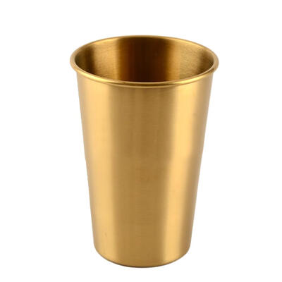 

500mL Gold Stainless Steel Single Layer Cold Drink Beer Cup Water Wine Cup
