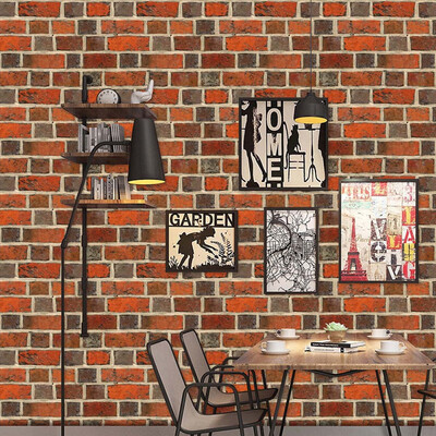 

Gobestart Simulation Brick Stone Rustic Effect Self-adhesive Wall Sticker Home Decor A