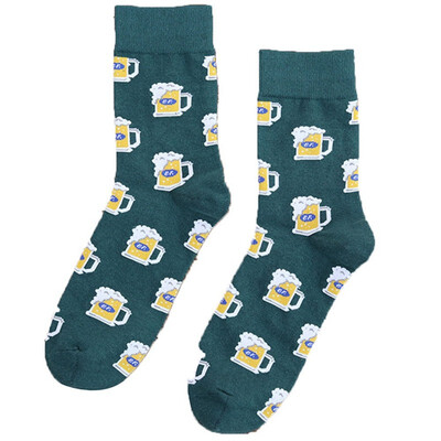 

2019 French fries Omelette Banana Harajuku Crazy Cotton Funny Women Casual Beer Socks Men Cool Skate Novelty Happy Short Socks