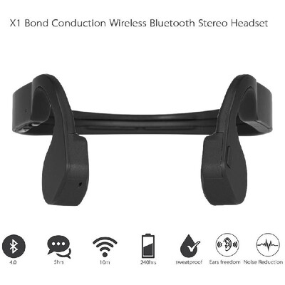 

X1 Bone Conduction Wireless Bluetooth Stereo Earphone Bluetooth 40 CSR8645 Neck-strap Earphone Hands-free Headset for Android i