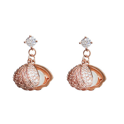 

Fashion Women Faux Pearl Shell Pendant Stud Eardrop Earrings Banquet Jewelry