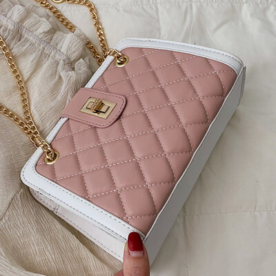 

Beibao Network Celebrity texture 2019 New Chao Korean version of Xiaoxiangfeng rhomboid chain 100-lap air single shoulder oblique