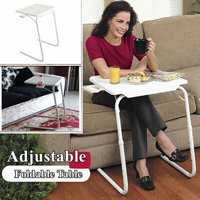 

6-Mode Height Foldable Table Desk Tray Cup Holder Eatting Work Under Sofa Bed
