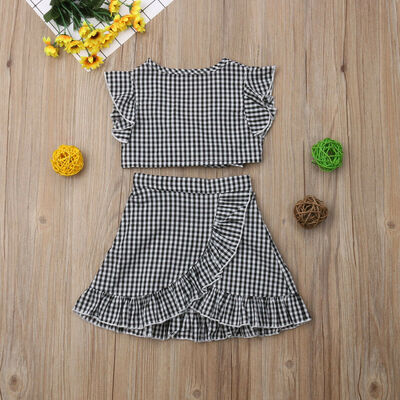 

2PCS Set TopsSkirts Baby Girls Clothes Floral Princess Casusal Dress Outfits