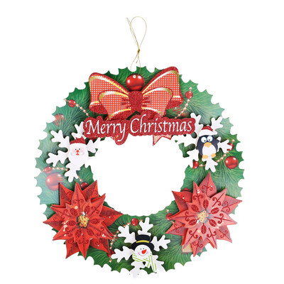 

Toponeto 1 PC 35 cm Christmas Holiday Paper Wreath Door Ornament Garland Decoration