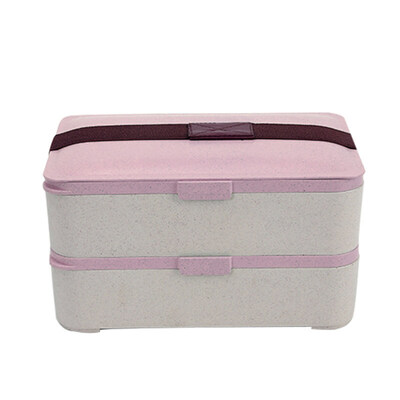 

Dual Layer Bento Lunch Box Spoon Picnic Microwave Food Meal Storage Container