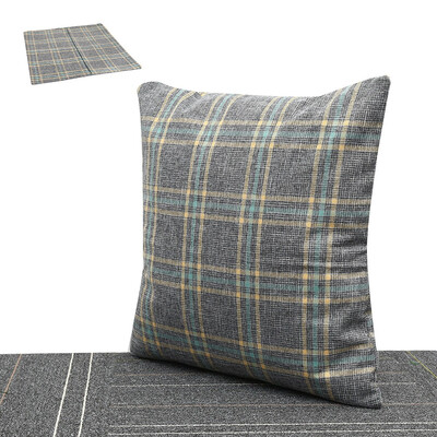 

Double-sided Printing Linen Decorative Pillows Case Checked Plaid Cushion Cover for Sofa Cojines Decorativos Para Sofa