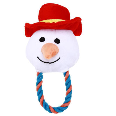 

Fabric Dog Toys Pet Puppy Cotton Rope Christmas Snowflake Shape Chew Toys