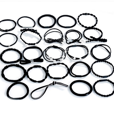 

Fashion New Women Hair Ring 24PCSSet Hair Band Rubber Band Hair Rope Elegant Pearl Scrunchie Simple Sweet Hair Accessories Set