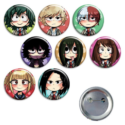 

redCherry Anime Demon Slayer My Hero Academia Dragon Ball Brooches Button Badges Pins Set for Clothes Backpack Pencil Case