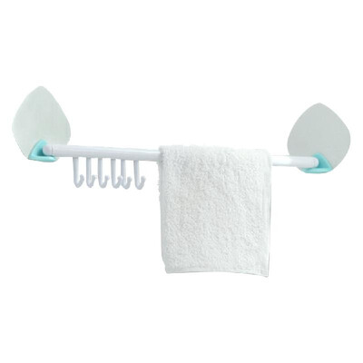 

Bathroom Hook Rack Towel Clothes Hanger Hook Rack Wall Mount No Drilling Hook Rack Rail for Kitchen Bedroom Entryway Door