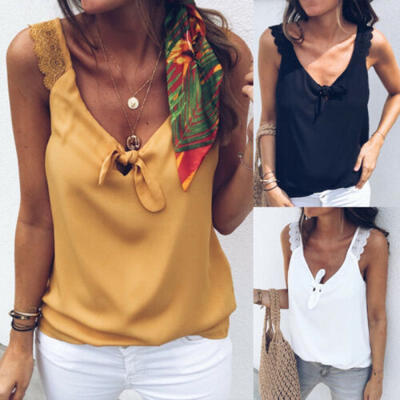 

Fashion Women Vest Top Knot Sleeveless Casual Tank Blouse Summer Tops T-Shirt