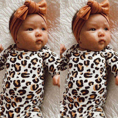 

Newborn Baby Boy Girl Clothes Leopard Jumpsuit Romper Bodysuit Summer Outfits US