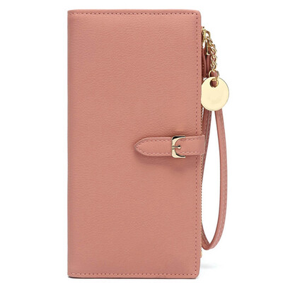 

New Vintage Women Rfid Leather Wallet Large Capacity Long Purse Zipper Wallet Phone Pocket Card Holder Coin Purse
