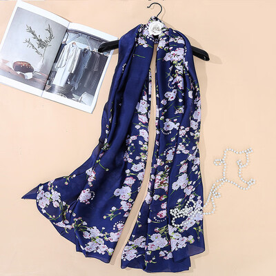

Autumn new elegant ladies simulation silk scarf printing long decorative shawl female amazing sunscreen scarf
