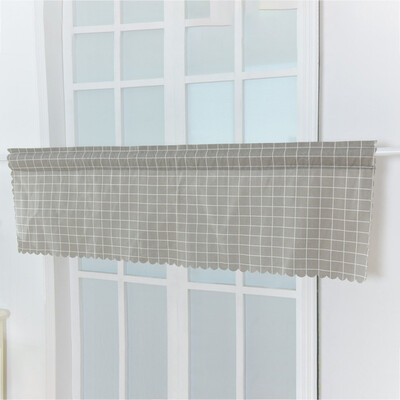 

Short Sheer Curtains Flat Window Pastoral Style Plaid Washable Curtains For The Living Room