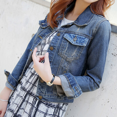

Womens Denim Jacket Slim Jeans Coat Fashion Casual Long Sleeve Vintage Outwear