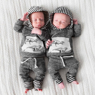 

Newborn Infant Baby Boy Cartoon Dinosaur Hoodie TopsPants Outfits Clothes Set