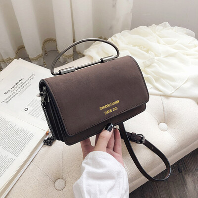 

North bag 2019 autumn new tide Korean womens bag retro Hong Kong wind bag frosted simple chain handbag