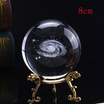 

Gobestart 3D Solar System crystal ball Engraved Solar System Miniature Planets Model