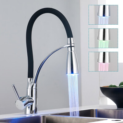 

Rainbow Single Lever Kitchen Sink Mixer Taps Black Faucet 360degree Swivel Spout Chrome Brass Pull Out Down Basin Tap