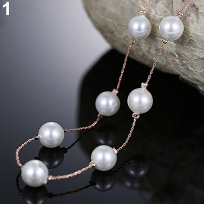 

Fashion Charm Jewelry Pendant Chain Faux Pearl Choker Short Necklace