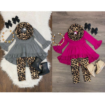 

Toddler Kids Baby Girl Tops Dress Leopard Pants Leggings Outfit Clothes