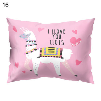 

Cute Cartoon Alpaca Pillow Case Waist Throw Cushion Cover Bedroom Decoration