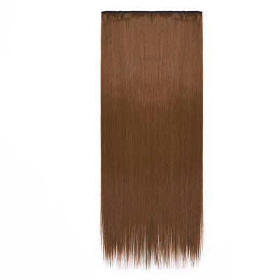 

Synthetic Fiber Clips in on Hair Extension 34 Full Head One Piece 5 Clips Long Silky Straight Curly Wavy