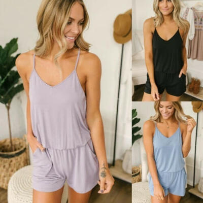 

Summer New Women&39s Sexy Pajamas Sleepwear V-Neck Soft Sling Lingerie Loose Tops