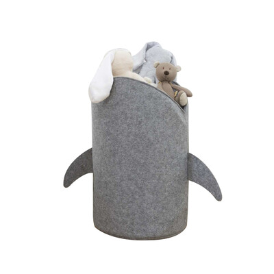 

Kids Collapsible Cartoon Shark Flannelette Laundry Hamper Toys Storage Bins Basket Bag Organizer