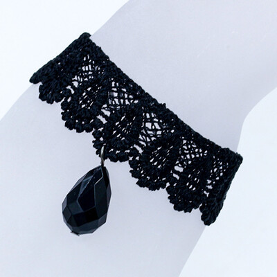 

Free Shipping Wholessale Vintage Imitation Pearl Sun Black Lace Cute Bracelets & Bangles Handmade Accessories Jewelry Bracelets