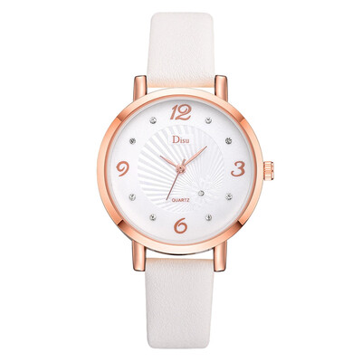 

DISU Relogio feminino Women Watches Retro Casual Girl Quartz Watch Casual Leather Ladies Dress Watches Women Clock Montre Femme