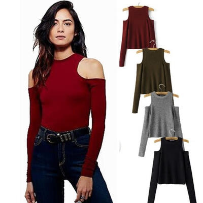 

Fashion Sexy Women Blouse Off Shoulder Long Sleeve Casual Shirt Tops