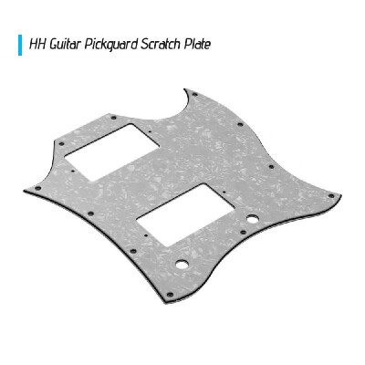 

PVC HH Guitar Pickguard Scratch Plate for SG Electric Guitars White Pearl