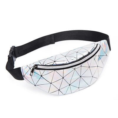 

Geometric Holographic Waist Bags Women Fanny Belt Packs Chest Phone Pouch
