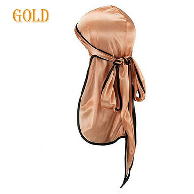 

Men Women Velvet Silky Durag Hat Bandanna Long Tail Pirate Cap Headwear