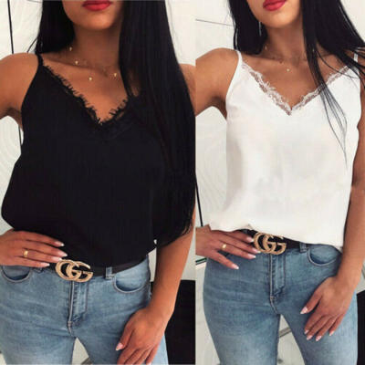 

US Women Satin Silk Summer Tank Tops Vest Blouse Sexy Crop Cami Camisole Top