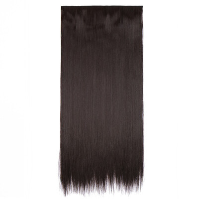 

Synthetic Fiber Clips in on Hair Extension 34 Full Head One Piece 5 Clips Long Silky Straight Curly Wavy