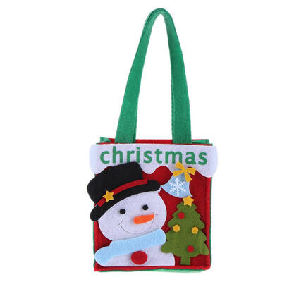 

Christmas Nonwovens Candy Bag Printing Santa Snowman Gift Handbag Decor