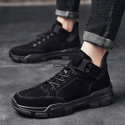 

High tide shoes leather tooling boots wild casual boots England Martin boots