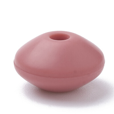 

Food Grade Environmental Silicone Beads Chewing Beads For Teethers DIY Nursing Necklaces Making Rondelle IndianRed 12x67mm
