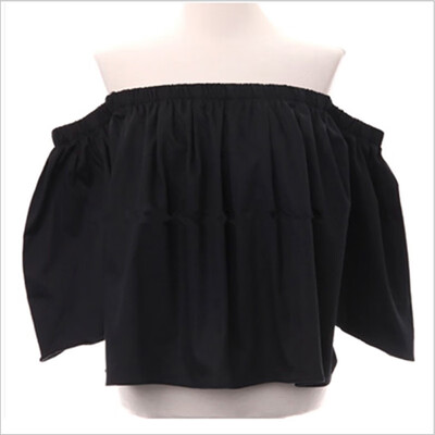 

Women Top Shirt Summer Half Sleeve Loose Solid Flare Sleeve Female