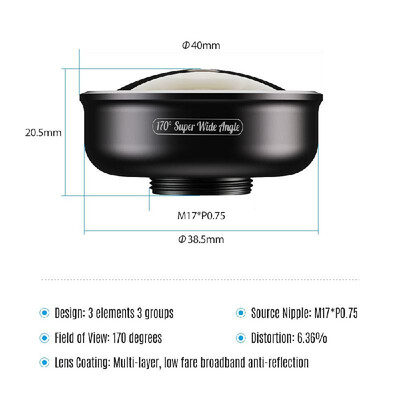 

APEXEL APL-HD5SW 170° Super Wide Angle Lens for Dual Lens Single Lens Smartphone for iPhone Pixel Samsung Galaxy Huawei Smartpho